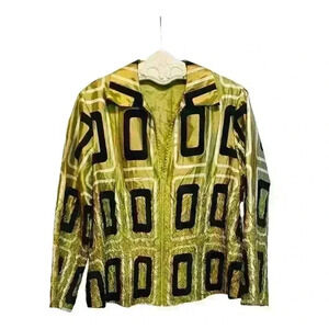 Jerry T Women's XL Geometric Print Zip Jacket Multicolor